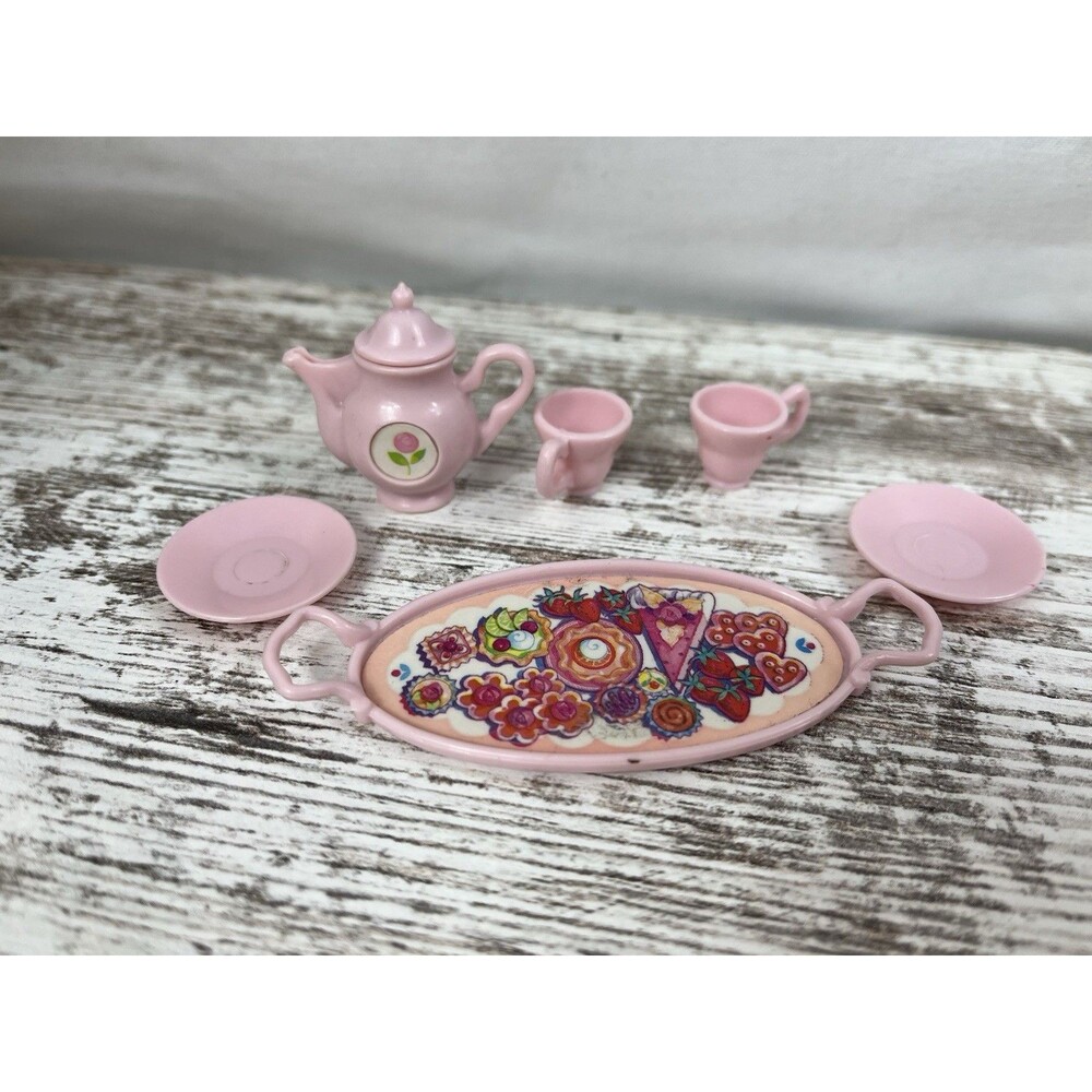 Vtg Complete Barbie My First Tea Party Tea Set 1995 Teapot Cups Saucers Tray